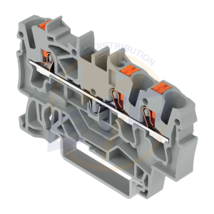 Clema sir de trecere cu 3 coductori 2,5 mmp cu buton WAGO 2202-1301 Gri