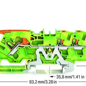 Clema sir WAGO, cu 3 conductori,4mm², verde-galben -TOPJOB 2104-5307