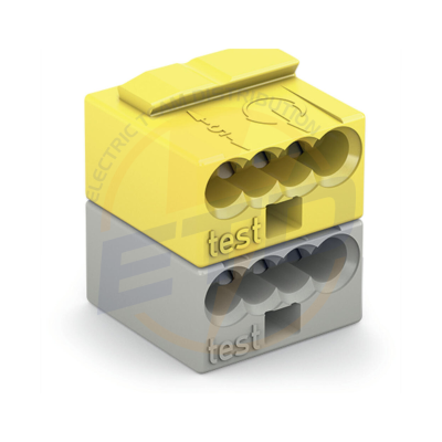 Clema conectare echipamente knx 4x0,6 -0,8 mm ,galben si gri 243-212 Clema conectare echipamente knx 4x0,6 -0,8 mm ,galben si gri 243-212