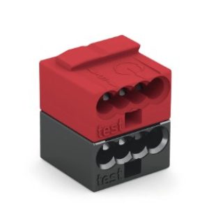 Clema conectare echipamente knx 4x0,6-0,8 mm,rosu si negru 243-211