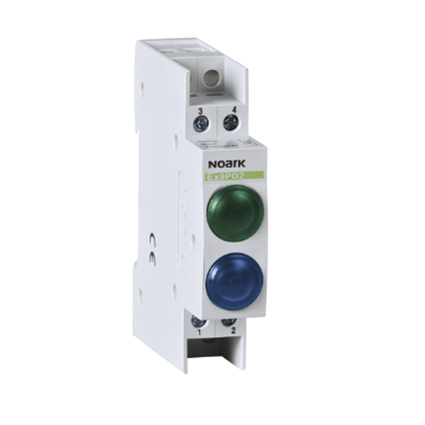 Lampa de semnalizare,230V AC/DC,1 verde led si 1 albastru led