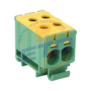 Poza 21 Clemă de derivaţie, fixare pe șină, verde-galben (Înălțime: 47,4 mm , Lățime: 27,3 mm, Adâncime: 40,3 mm)