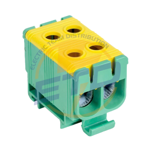 Poza 26 Clemă de derivaţie, fixare pe şină, verde-galben (Înălțime: 51 mm , Lățime: 31,1 mm, Adâncime: 43,7 mm)