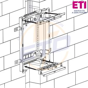 Tablou multimedia incastrat ETI ECG70 MEDIA-I cu montaj in zidarie - montaj