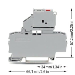 Clema sir port fuzibil cu 2 conductori 2,5 mmp cu siguranţă fuz. lentă, indic. cu LED, WAGO 2002-1611/1000-541